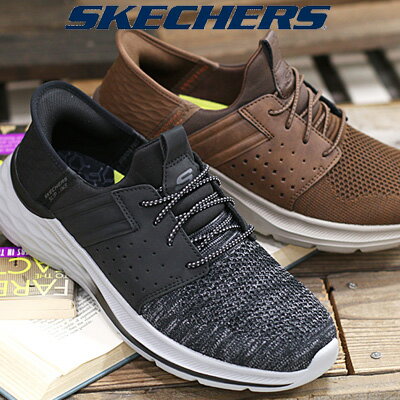 【メンズ】父の日ギフトにも◆日本製ハーフハンドタオルのオマケ付き◆SKECHERS Hands Free Slip-ins GARNER NEWICK 210803 BLK ACDB スケッチャーズ スリップインズハンズフリー スリップインズ ガーナーニューイック リラックスドフィット幅