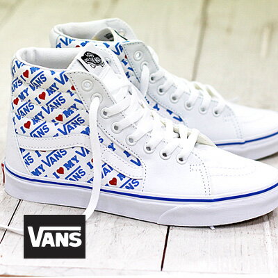 バンズ 【★国内正規品★】 VANS SK8-HI (I Heart Vans) True White バンズ スケートハイ スリム レディース スニーカー