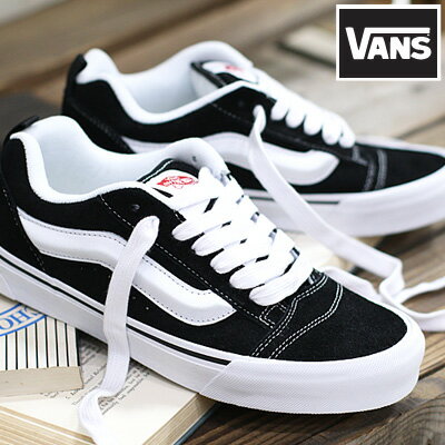 【2024年春夏入荷】VANS Knu Skool BLACK/TRUE WHITEバンズ ニュースクール スニーカー ブラック VN0009QC6BT