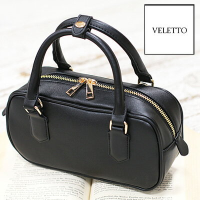 乐天商城 - 【2025年春夏入荷】VELETTO スクエア ミニボストンバッグ BLACK(金具ゴールド)ヴェレット ハンドバッグ ブラック 上品 オフィス カジュアル 2WAY ショルダー フェイクレザー