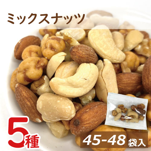 ほんのり塩味ミックスナッツ 500g（45個〜48個入り）送料無料 個包装 ミックスナッツ 小分け 便利な小分け ナッツ 小袋 みのや