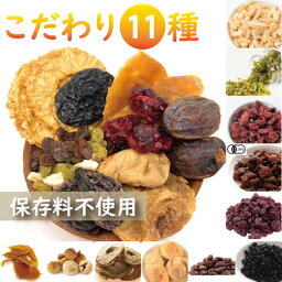 こだわりドライフルーツお試しセット 保存料無添加 11種類 トルコ産イチジク パイナップル オーガニックレーズン マンゴー クランベリー グリンレーズン ドライレッドタートチェリー 焼きココナッツ ワイルドブルーベリー ドライバナナ イラン産イチジク おやつ おつまみ