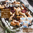 ドライフルーツ ミックス 豪華5種 ミックスナッツ 素焼き トレイルミックス 250g (25gx10袋) 個包装 アーモンド カシューナッツ クルミ レーズン クランベリー ゆうパケット どらいふるーつ 小分け 小袋 無塩 無添加 国内工場生産 保存食 プレゼント gooランキング1位！