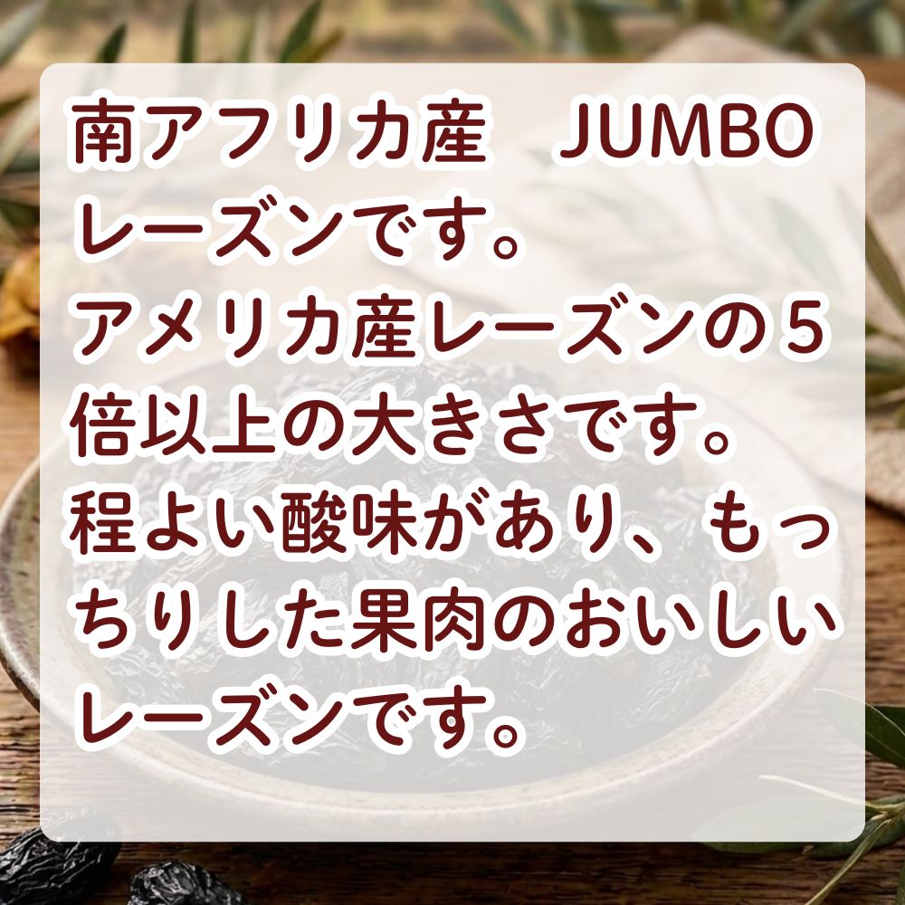 ジャンボレーズン800g ドライフルーツ 南アフリカ産　レーズン　干し葡萄 砂糖不使用 ポリフェノール 健康 美容 おやつ おつまみ 製菓材料 製パン材料 ケーキ材料 トッピング お徳用 大容量 業務用 チャック袋入り 3