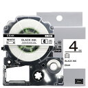 1個 4mm 白地に黒字 SS4K 互換 テプラテープ キングジム対応 テプラPRO用互換 テープカートリッジ 長さ8m SR150 SR170 SR330 S...