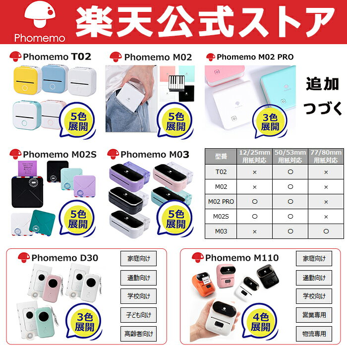 【公式xあす楽】色選べるPhomemoフォメモM0380mm印刷スマホ対応モバイルプリンター写真小型持ち運び感熱サーマルプリンターType-C高速充電iPhoneアンドロイド6.0スマートフォン対応多言語対応送料無料