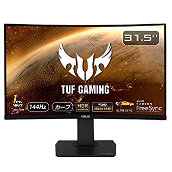 【中古】ASUS TUF Gaming ゲーミングモニター VG32VQ 31.5インチ湾曲 WQHD VA HDR 144Hz 1ms HDMI×2ポートDP AMD FreeSync ELMB