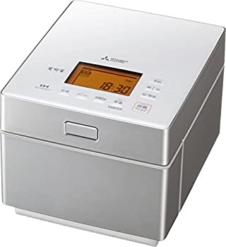 【中古】三菱電機 蒸気レスIHジャー炊飯器 備長炭炭炊釜 5.5合炊き クリスタルシルバー NJ-XS107J-S