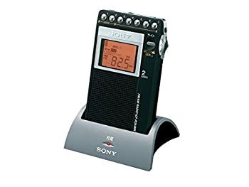 【中古】（非常に良い）ソニー PLLシンセサイザーラジオ FM/AM/ワイドFM対応 片耳巻取り 名刺サイズ 充電キット付 ICF-R354MK