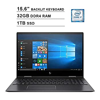 【中古】（非常に良い）2020 HP Envy X360 2-in-1 15.6インチ タッチスクリーン ノートパソコン (AMD Quad-Core Ryzen 7、AMD Radeon RX Vega 10、32GB RAM、1TB SSD、