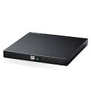 【中古】ポータブルDVDドライブ/USB2.0/書き込みソフト付/Type-Cケーブル付/ACアダプタ付/ブラック