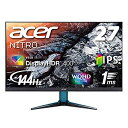 【中古】（非常に良い）Acer ゲーミングモニター Nitro 27インチ WQHD VG271UPbmiipx IPS 1ms(VRB) 144Hz DisplayHDR400 FreeSync フレームレス HDMIx2 スピーカー内蔵