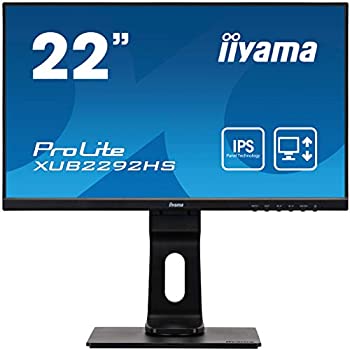 【中古】「非常に良い」マウスコンピューター iiyama モニター ディスプレイ XUB2292HS-B1(21.5型/1920×1080/IPS方式ノングレア/狭額縁フレームレス/広視野角/昇降/ピ