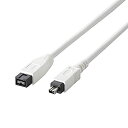 【中古】「非常に良い」【2009年モデル】エレコム IEEE1394b FireWire800ケーブル 9pin-4pin 2.0m ホワイト IE-942WH