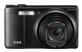 【中古】（非常に良い）RICOH デジタルカメラ CX4 ブラック CX4BK 1000万画素裏面照射CMOS 光学10.7倍ズーム 広角28mm 3.0型液晶 高速連写
