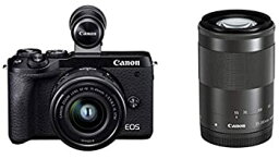 【中古】Canon ミラーレス一眼カメラ EOS M6 Mark II ダブルズームEVFキット ブラック EOSM6MK2BK-WZEVFK