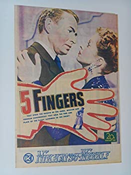 【中古】1952年映画パンフレット 五本の指 日活ウィークリー ジェイムス・メイスン ダニエル・ダリュー 映画パンフレット