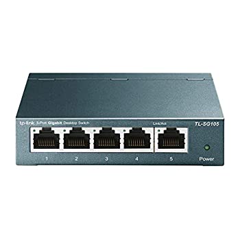 【中古】（非常に良い）TP-Link 5ポート スイッチングハブ 10/100/1000Mbps ギガビット 金属筺体 設定不要 ライフタイム TL-SG105