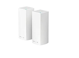 【中古】Linksys Velop 3バンド AC4400 家庭用WiFiメッシュシステム - 2パック (4000平方フィートまで対応)