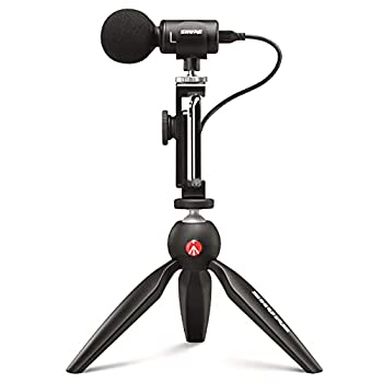 SHURE MV88+ ビデオキット : ステレオコンデンサーマイク配信/クリエイター/ビデオグラファー MOTIVシリーズ iOS対応 MV88+DIG-VIDKIT black