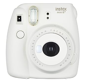 【中古】（非常に良い）FUJIFILM インスタントカメラ チェキ instax mini8プラス 接写レンズ・純正ハンドストラップ付き バニラ INS MINI 8P VANILLA