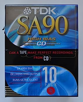 【中古】（非常に良い）TDK SA90 ハイバイアスCD スーパーアビリン タイプII オーディオカセットテープ - 10個入り