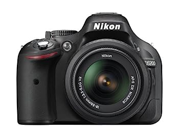 【中古】Nikon デジタル一眼レフカメラ D5200 レンズキット AF-S DX NIKKOR 18-55mm f/3.5-5.6G VR付属 ブラック D5200LKBK