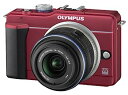 【中古】OLYMPUS ミラーレス一眼 E-PL1s レンズキット レッド E-PL1s LKIT RED