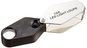 【中古】TSK 高倍率ルーペ 倍率10倍 レンズ径16mm LEDライト付き 日本製 MG-1016