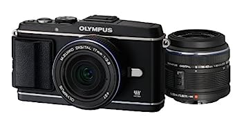 【中古】(非常に良い)OLYMPUS ミラーレス一眼 PEN E-P3 ツインレンズキット ブラック E-P3 TKIT BLK