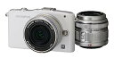 【中古】OLYMPUS ミラーレス一眼 PEN mini E-PM1 ツインレンズキット ホワイト E-PM1 TKIT WHT