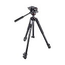 【中古】Manfrotto マンフロット カメラ 三脚 MK190X3-2W 190 Aluminum 3 Section Tripod Kit with MHXPRO-2W Fluid Head (Black)