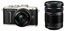 【中古】(非常に良い)OLYMPUS ミラーレス一眼 E-PL8 ダブルズームキット ブラック