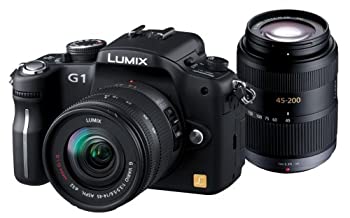 【中古】（非常に良い）パナソニック デジタル一眼カメラ LUMIX (ルミックス) G1 Wレンズキット コンフォートブラック DMC-G1W-K