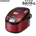 【中古】日立 圧力＆スチームIHジャー炊飯器（5.5合炊き） レッドHITACHI 真空断熱 蒸気カット RZ-TW1000K-R