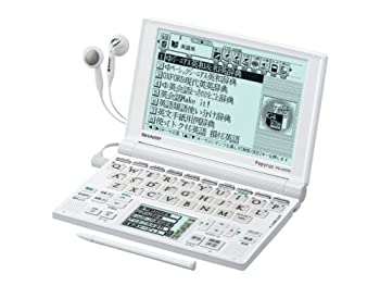 【中古】（非常に良い）シャープ Papyrus 電子辞書 PW-GT570-W ホワイト 学習モデル 72コンテンツ 4言語(日・英・中・韓)対応手書きパッド Wバックライト付高精細5.5型