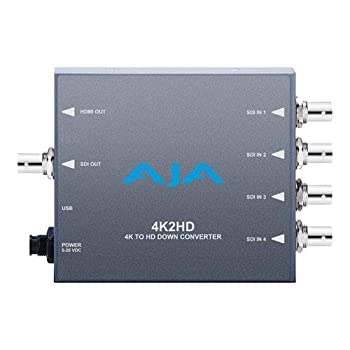 【中古】(非常に良い）AJA 4K2HD 4K/UHD - HD-SDI および HDMI ダウンコンバーター【メーカー名】AJA【メーカー型番】4K2HD-R0【ブランド名】AJA【商品説明】 こちらの商品は中古品となっております。 画像はイメージ写真ですので 商品のコンディション・付属品の有無については入荷の度異なります。 買取時より付属していたものはお付けしておりますが付属品や消耗品に保証はございません。 商品ページ画像以外の付属品はございませんのでご了承下さいませ。 中古品のため使用に影響ない程度の使用感・経年劣化（傷、汚れなど）がある場合がございます。 また、中古品の特性上ギフトには適しておりません。 製品に関する詳細や設定方法は メーカーへ直接お問い合わせいただきますようお願い致します。 当店では初期不良に限り 商品到着から7日間は返品を受付けております。 他モールとの併売品の為 完売の際はご連絡致しますのでご了承ください。 プリンター・印刷機器のご注意点 インクは配送中のインク漏れ防止の為、付属しておりませんのでご了承下さい。 ドライバー等ソフトウェア・マニュアルはメーカーサイトより最新版のダウンロードをお願い致します。 ゲームソフトのご注意点 特典・付属品・パッケージ・プロダクトコード・ダウンロードコード等は 付属していない場合がございますので事前にお問合せ下さい。 商品名に「輸入版 / 海外版 / IMPORT 」と記載されている海外版ゲームソフトの一部は日本版のゲーム機では動作しません。 お持ちのゲーム機のバージョンをあらかじめご参照のうえ動作の有無をご確認ください。 輸入版ゲームについてはメーカーサポートの対象外です。 DVD・Blu-rayのご注意点 特典・付属品・パッケージ・プロダクトコード・ダウンロードコード等は 付属していない場合がございますので事前にお問合せ下さい。 商品名に「輸入版 / 海外版 / IMPORT 」と記載されている海外版DVD・Blu-rayにつきましては 映像方式の違いの為、一般的な国内向けプレイヤーにて再生できません。 ご覧になる際はディスクの「リージョンコード」と「映像方式※DVDのみ」に再生機器側が対応している必要があります。 パソコンでは映像方式は関係ないため、リージョンコードさえ合致していれば映像方式を気にすることなく視聴可能です。 商品名に「レンタル落ち 」と記載されている商品につきましてはディスクやジャケットに管理シール（値札・セキュリティータグ・バーコード等含みます）が貼付されています。 ディスクの再生に支障の無い程度の傷やジャケットに傷み（色褪せ・破れ・汚れ・濡れ痕等）が見られる場合がありますので予めご了承ください。 2巻セット以上のレンタル落ちDVD・Blu-rayにつきましては、複数枚収納可能なトールケースに同梱してお届け致します。 トレーディングカードのご注意点 当店での「良い」表記のトレーディングカードはプレイ用でございます。 中古買取り品の為、細かなキズ・白欠け・多少の使用感がございますのでご了承下さいませ。 再録などで型番が違う場合がございます。 違った場合でも事前連絡等は致しておりませんので、型番を気にされる方はご遠慮ください。 ご注文からお届けまで 1、ご注文⇒ご注文は24時間受け付けております。 2、注文確認⇒ご注文後、当店から注文確認メールを送信します。 3、お届けまで3-10営業日程度とお考え下さい。 　※海外在庫品の場合は3週間程度かかる場合がございます。 4、入金確認⇒前払い決済をご選択の場合、ご入金確認後、配送手配を致します。 5、出荷⇒配送準備が整い次第、出荷致します。発送後に出荷完了メールにてご連絡致します。 　※離島、北海道、九州、沖縄は遅れる場合がございます。予めご了承下さい。 当店ではすり替え防止のため、シリアルナンバーを控えております。 万が一、違法行為が発覚した場合は然るべき対応を行わせていただきます。 お客様都合によるご注文後のキャンセル・返品はお受けしておりませんのでご了承下さい。 電話対応は行っておりませんので、ご質問等はメッセージまたはメールにてお願い致します。