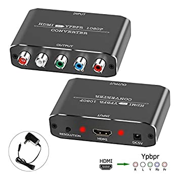 【中古】Musou HDMI to コンポーネント (YPbPr) ビデオコンバーター アルミニウム HDMI 入力 - コンポーネント YPbPrビデオ + R/L オーディオ出力スケー