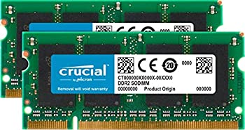 【中古】Crucial [Micron純正] ノートPC用増設メモリ 4GB kit (2GBx2) DDR2-667 (PC2-5300) CL5 SODIMM..