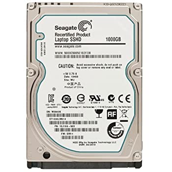 【中古】（非常に良い）Seagate SSHD 2.5inch SATA 6Gb/s 1TB 64MB 5400rpm SSD(8GB MLC)+HDDハイブリッド(9.5mm) ST1000LM014 Recertified