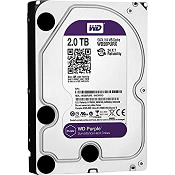 【中古】Western Digital WDパープルHarddisk 3.5?" 2tb sata3?6?GB/s IntelliPower 64?MB 5400rpm HDD Surveillance wd20purx