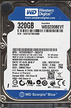 【中古】（非常に良い）Western Digital Scorpio Blue 2.5インチ SATA300 320GB 9.5mm HDD WD3200BEVT