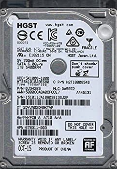 【中古】hts541010?a9e680?P/N : 0j34283?MLC : da5972?HGST 1tb中国