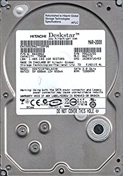 【中古】Hitachihds721075kla330?P/N:0?a33862?MLC:ba2772?750?GB