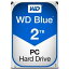 【中古】（非常に良い）WESTERN DIGITAL WD Blueシリーズ 3.5インチ内蔵HDD 2TB SATA3(6Gb/s) 5400rpm64MB WD20EZRZ-RT