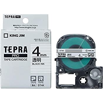 【中古】キングジム テープカートリッジ テプラPRO 4mm ST4K 透明 1