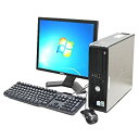 【中古】 Win7搭載 デスクトップパソコン DELL Optiplex745SFF Core2Duo 2GB 160GB DVDマルチ 17インチ液晶セット （Kingosft2012）