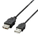 【中古】エレコム USBケーブル 延長 USB2.0 (USB A オス to USB A メス) RoHS指令準拠 2m ブラック USB-ECOEA20
