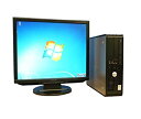 【中古】Windows7 パソコン DELL Optiplex 745SF Core 2 Duo E4300 メモリ2GB DVDコンボ 19型液晶
