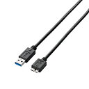 【中古】エレコム USBケーブル microB USB3.0 (USB A オス to microB オス) スタンダード 0.5m ブラック USB3-AMB...